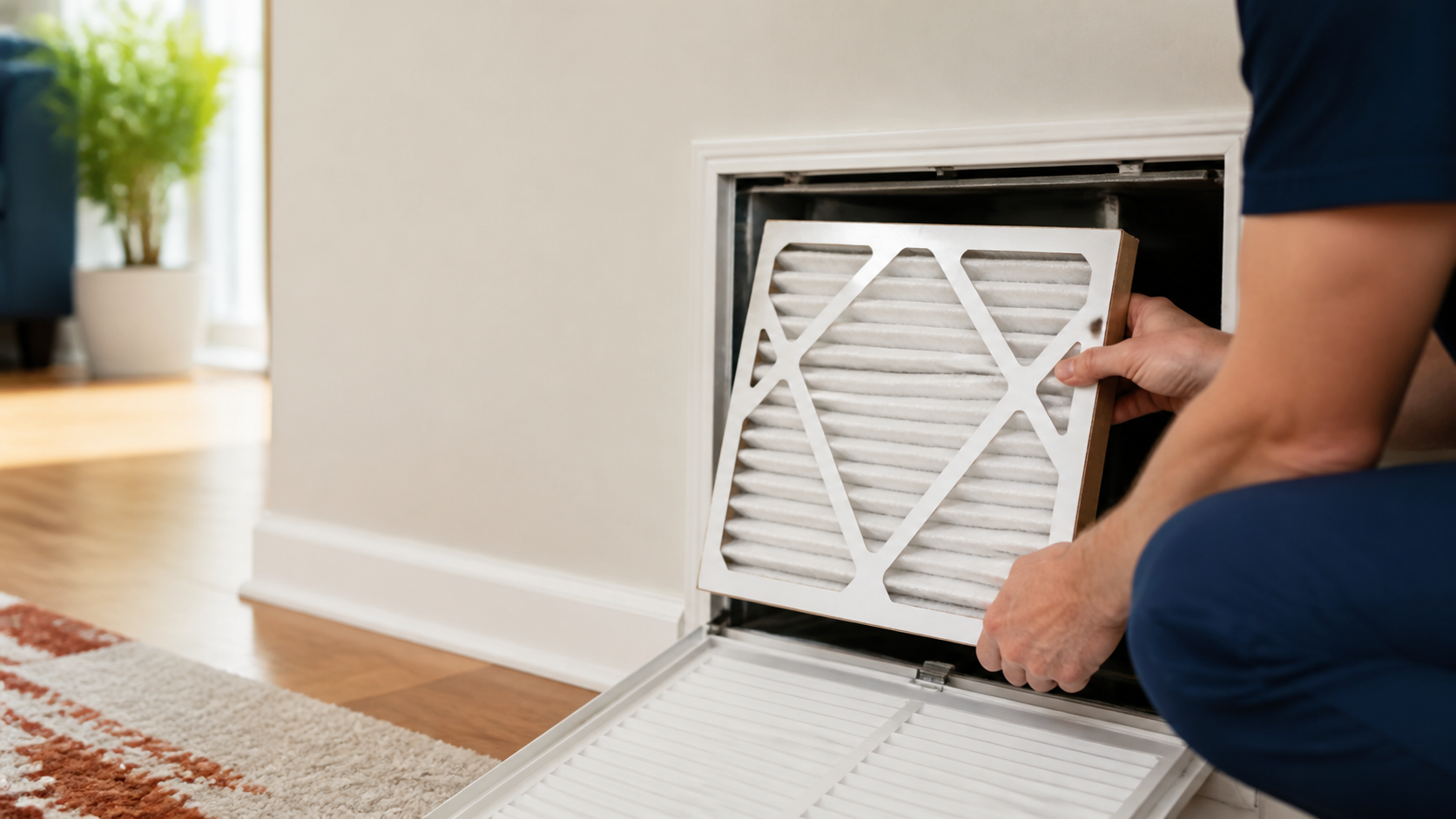 Clean HVAC filter ready for installation